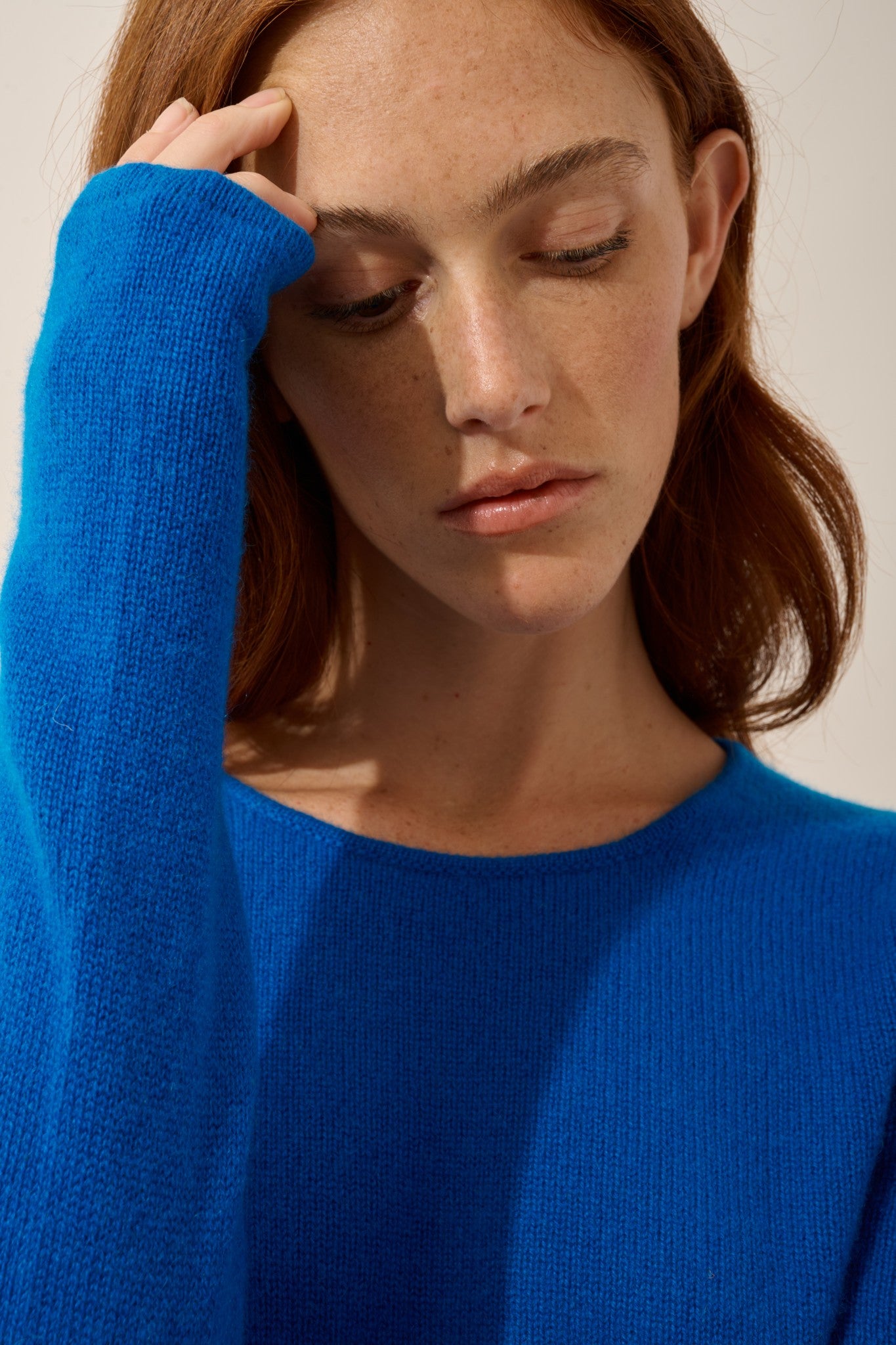 joyce pull col rond 4 fils calanque