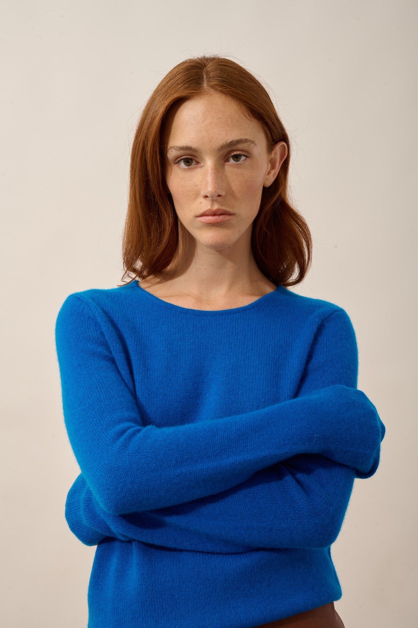 joyce pull col rond 4 fils calanque