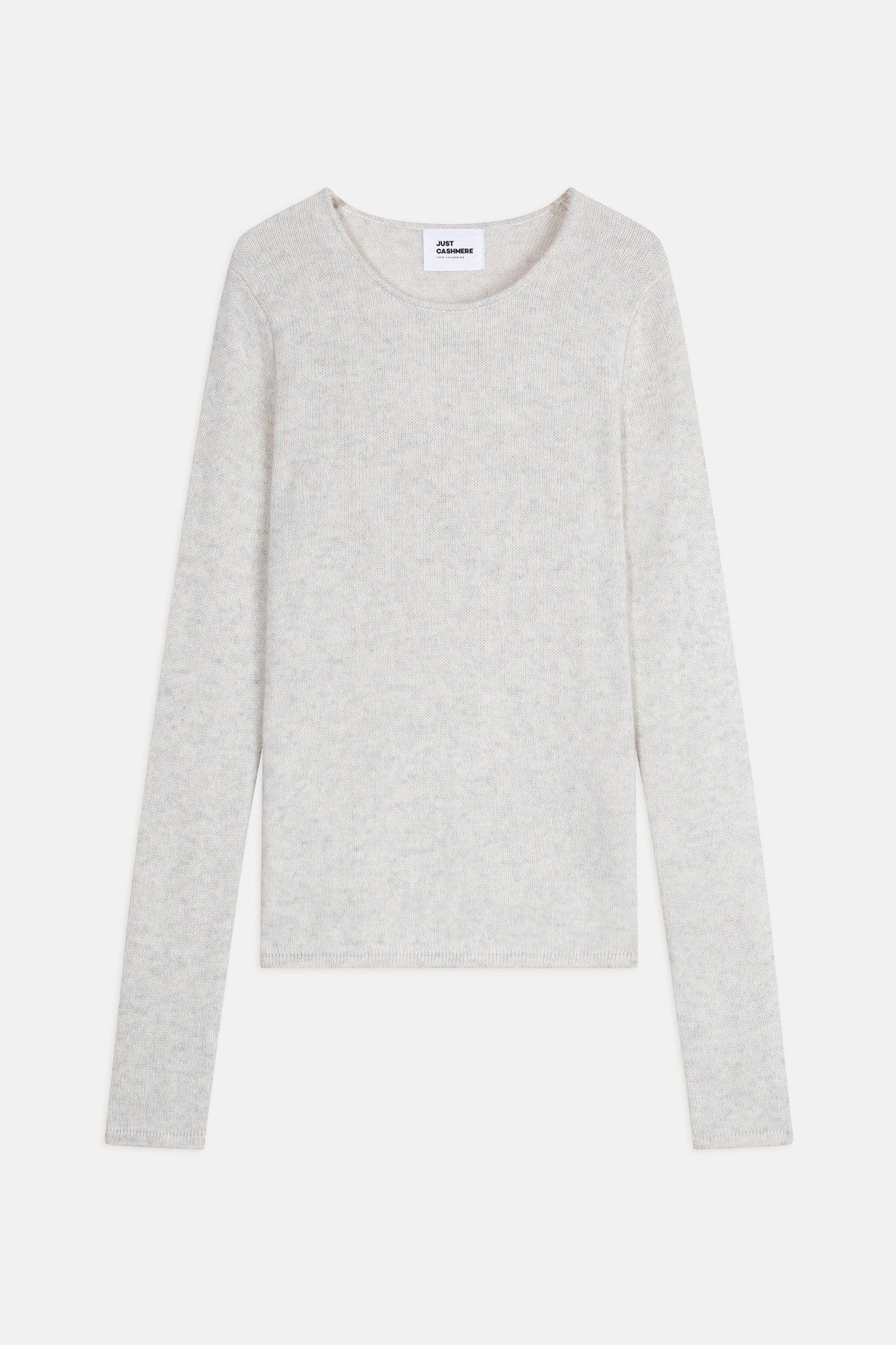 Joyce round neck sweater, 4-ply pearl gray heather