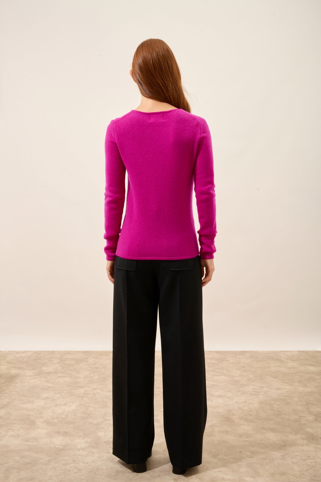 JOYCE round neck sweater, 4-ply, purple