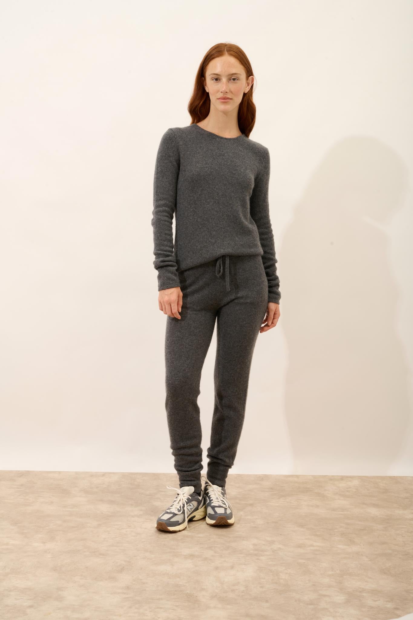 JOYCE pull col rond anthracite chiné