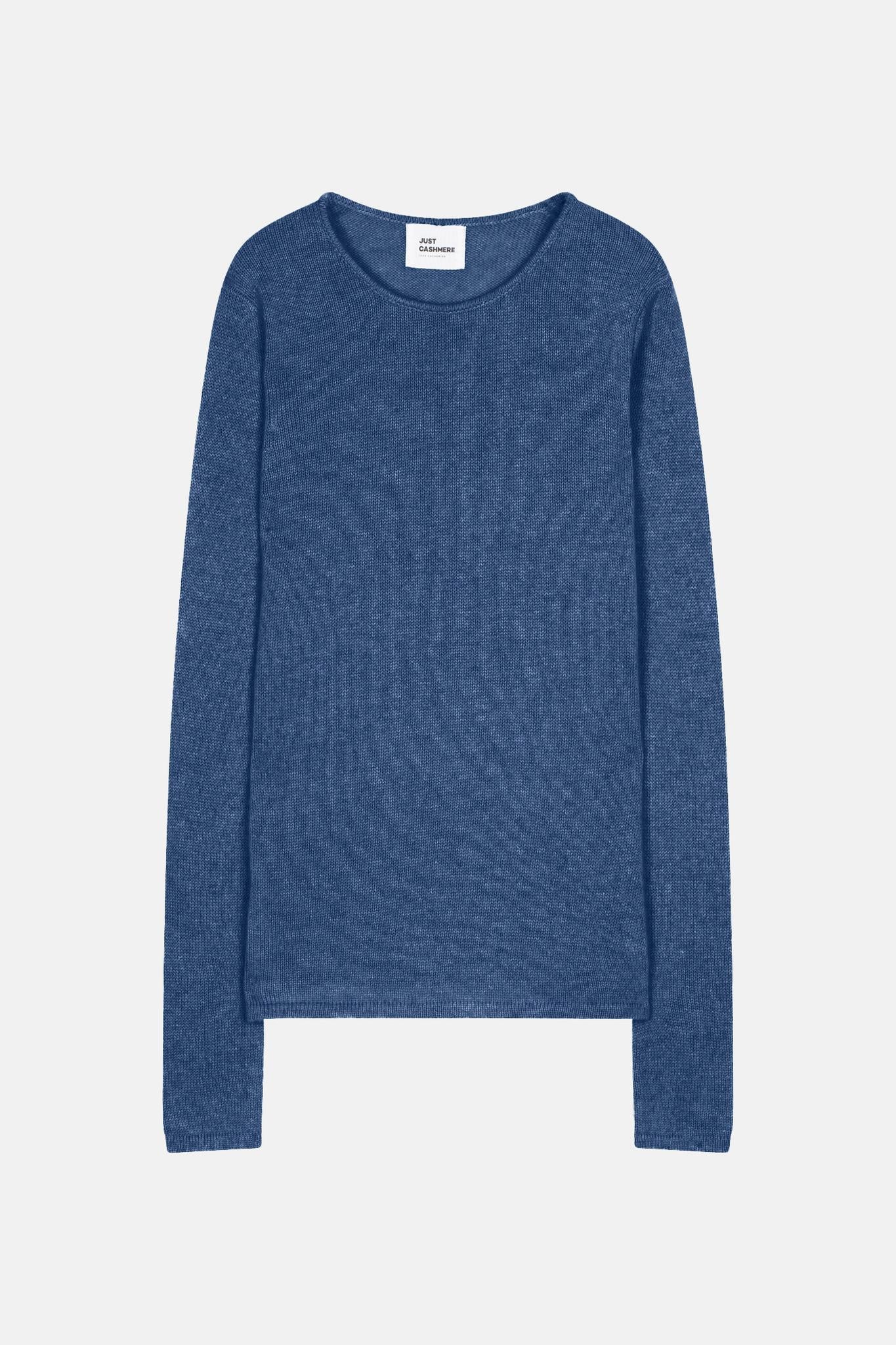 JOYCE pull col rond bleu denim
