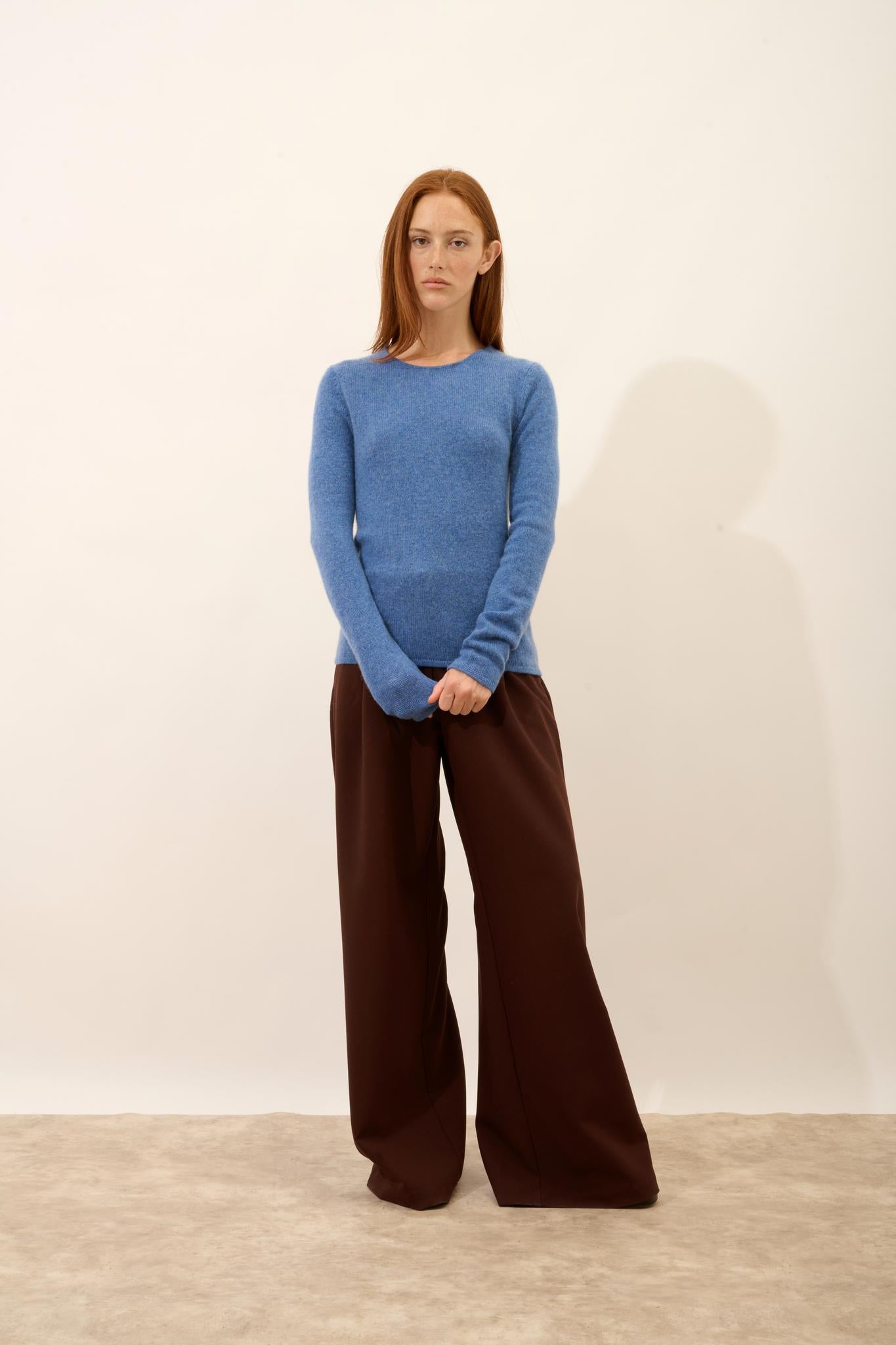 JOYCE pull col rond bleu denim