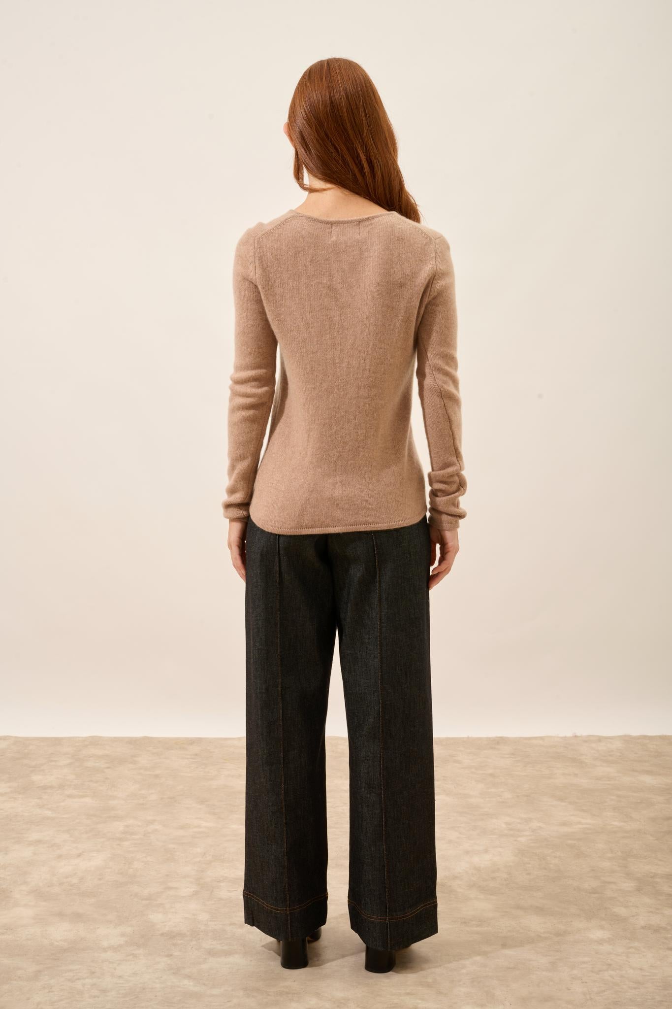 JOYCE pull col rond camel chiné