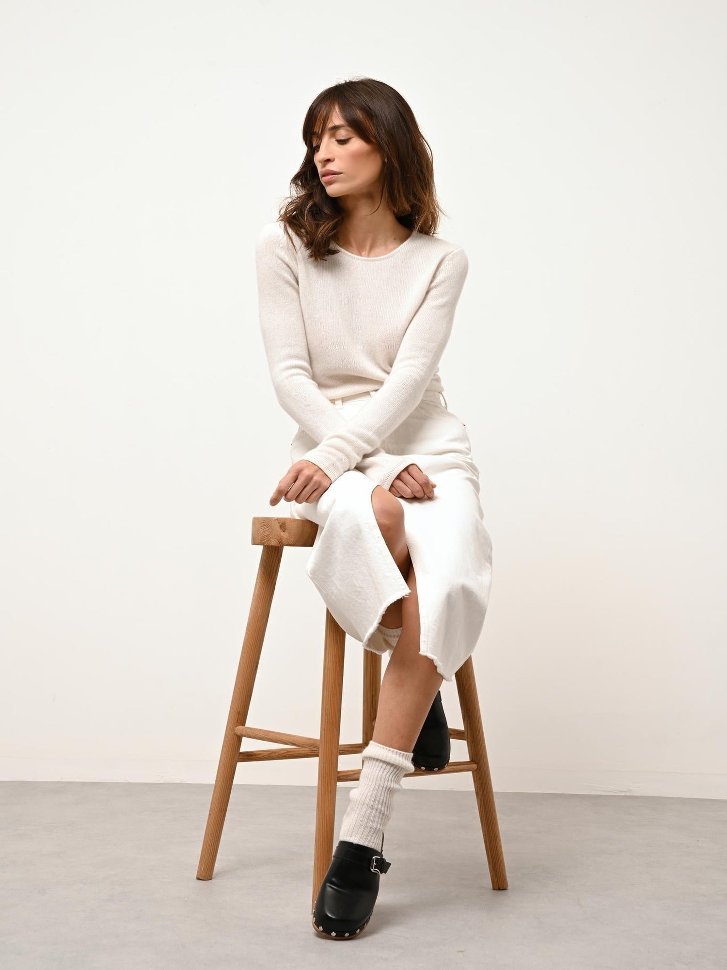 JOYCE pull col rond ivoire