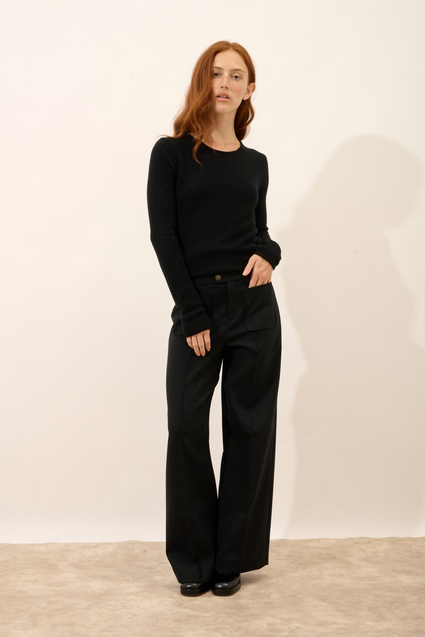 JOYCE pull col rond noir