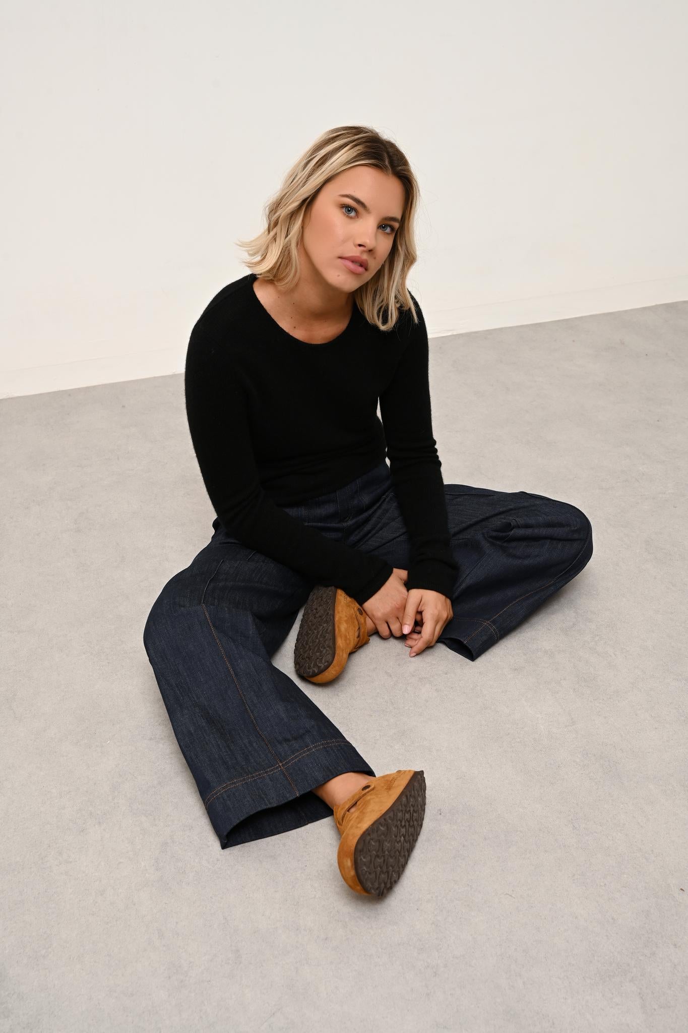 JOYCE pull col rond noir
