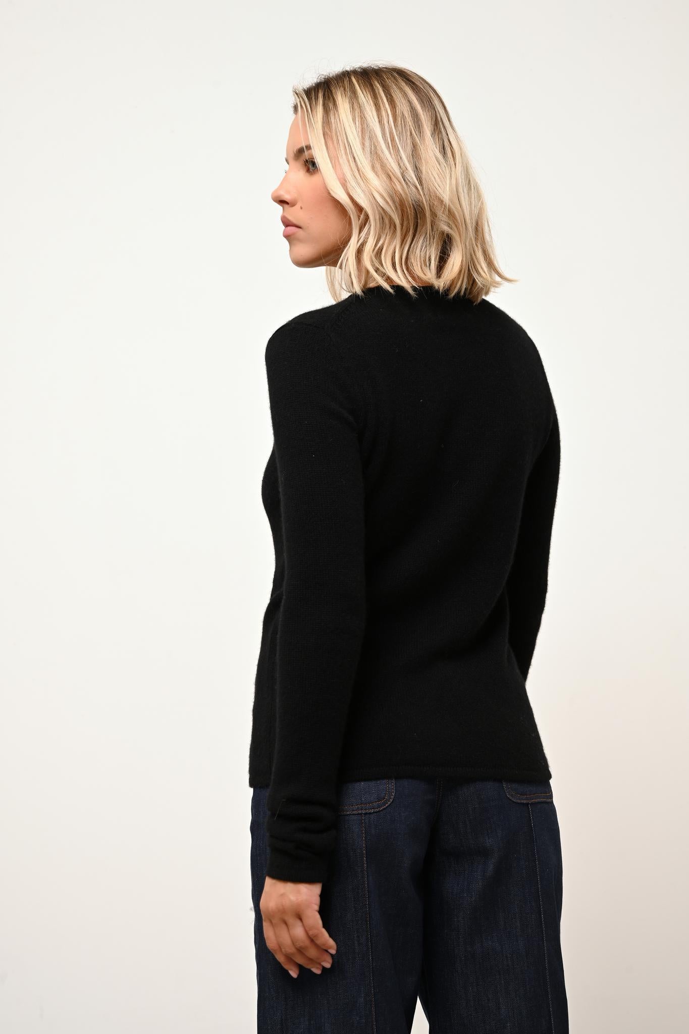 JOYCE pull col rond noir