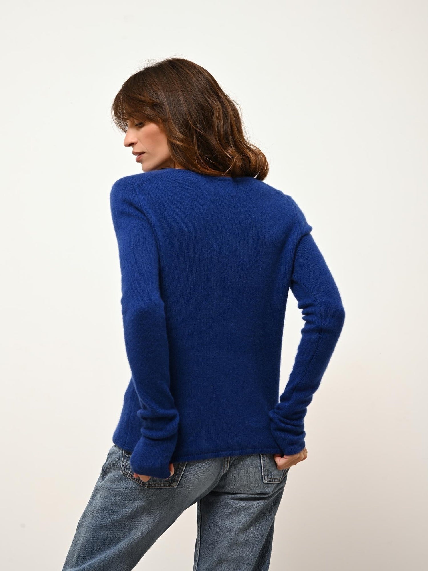 JOYCE pull col rond outremer