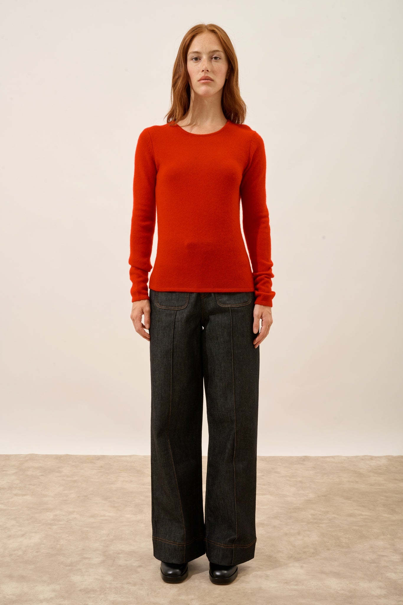 JOYCE pull col rond rouge