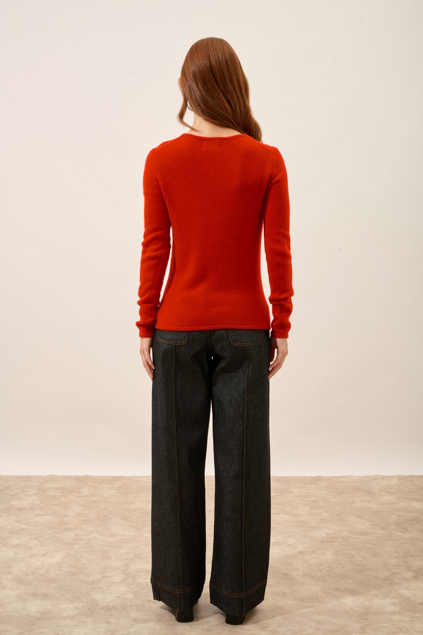 JOYCE pull col rond rouge