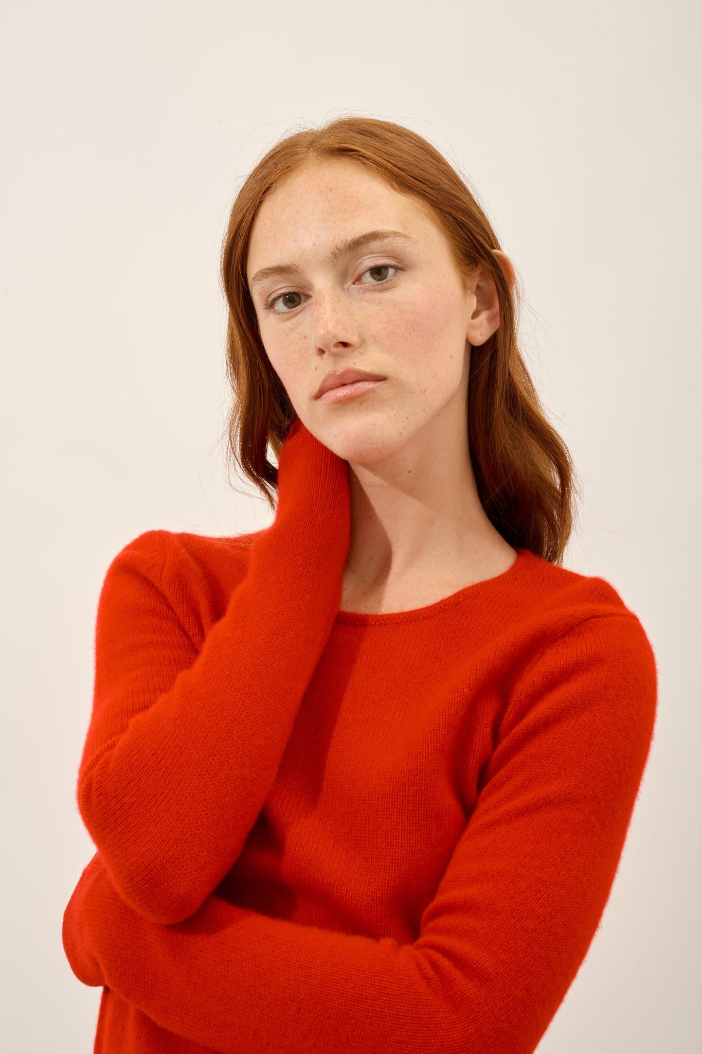 JOYCE pull col rond rouge
