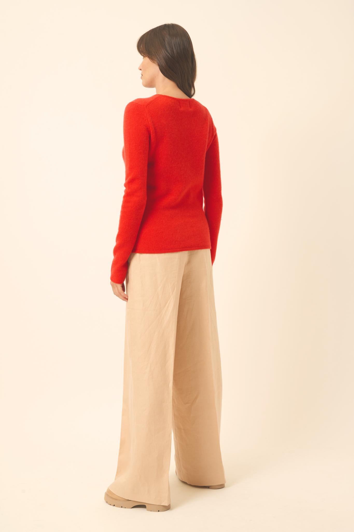 JOYCE pull col rond tomate