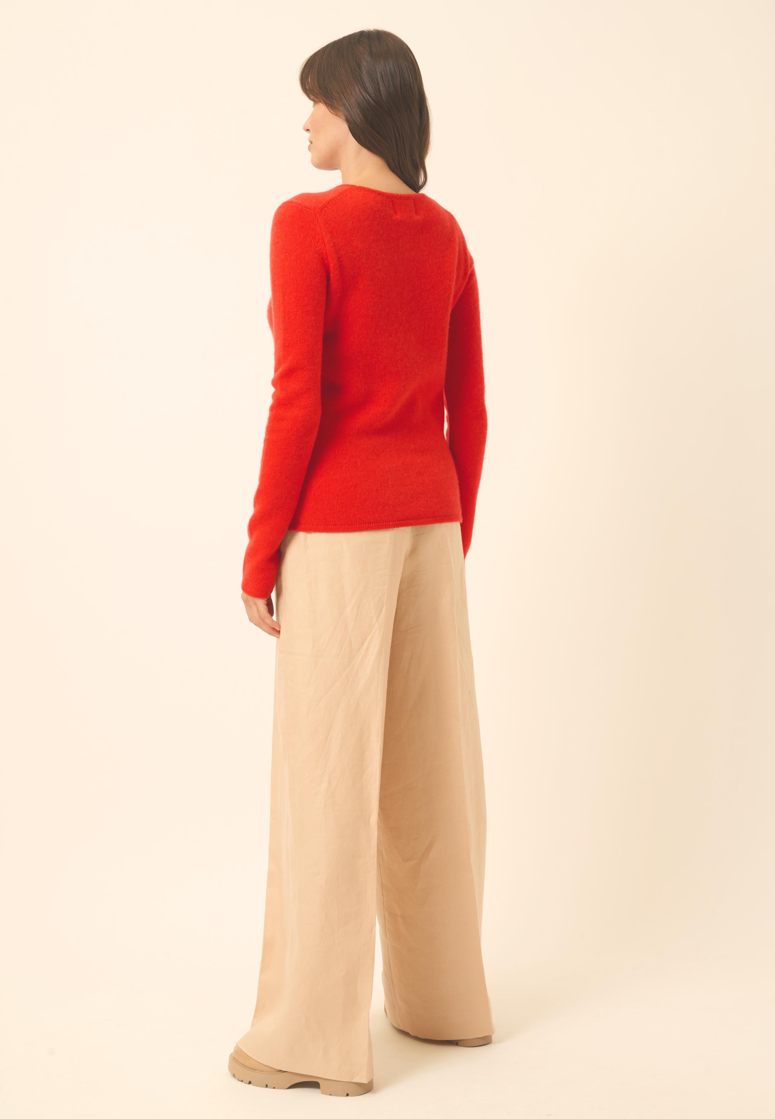 JOYCE tomato crew neck sweater