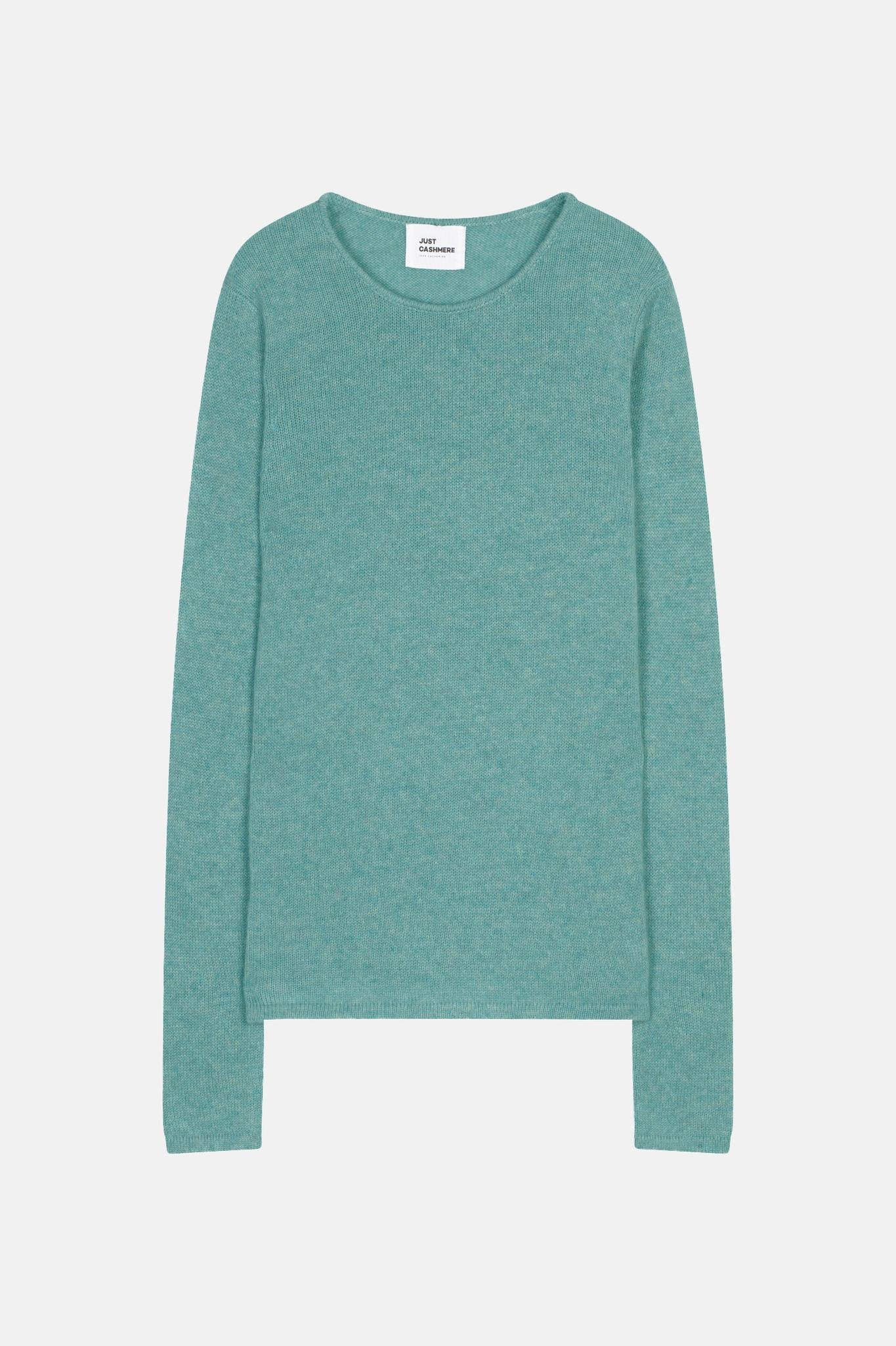 JOYCE pull col rond vert chiné