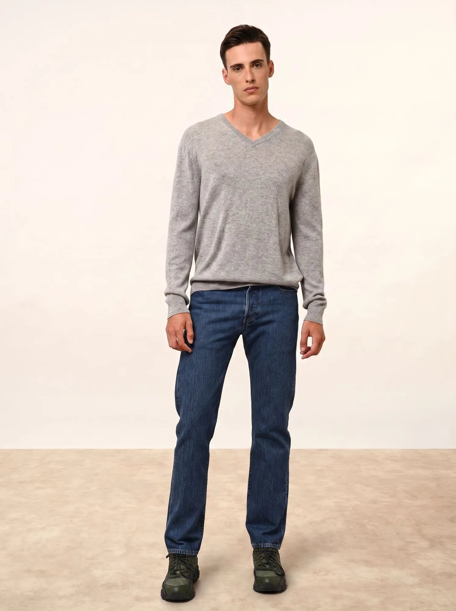 WALT pull col V nuage chiné