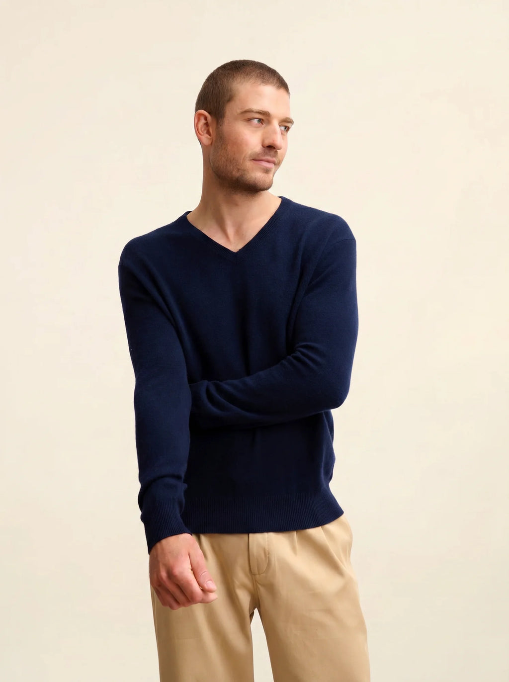 WALT pull col V bleu marine