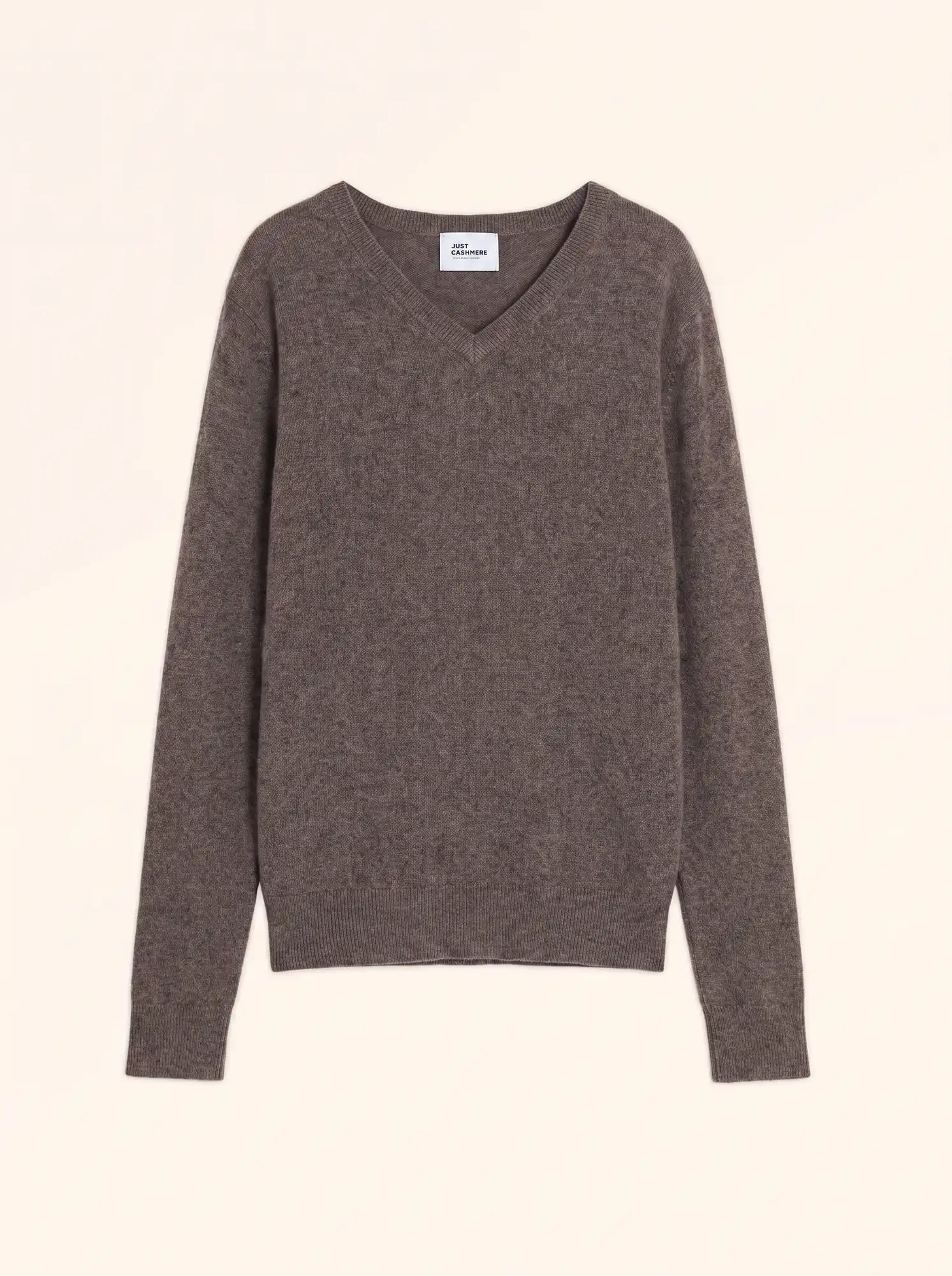 WALT pull col V taupe chiné