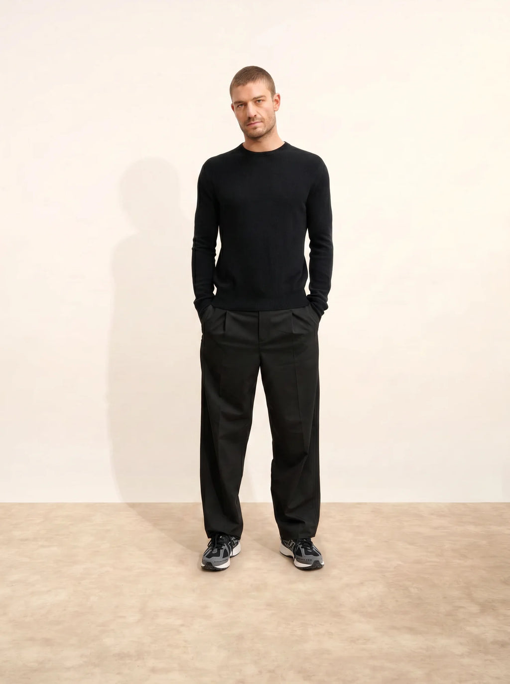 HOWARD pull col rond noir