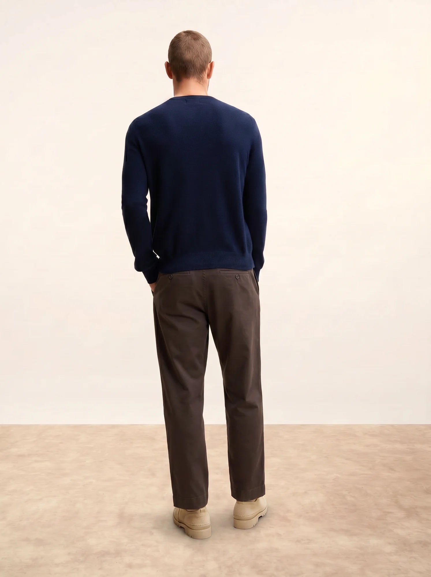 HOWARD pull col rond bleu marine