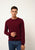 HOWARD pull col rond bordeaux 100% cachemire
