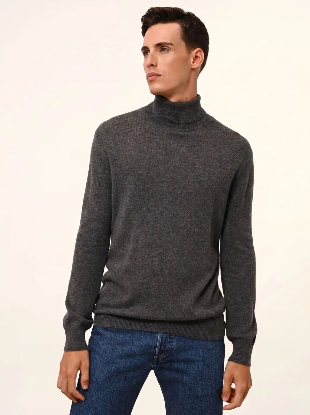CONNOR pull col roulé anthracite chiné