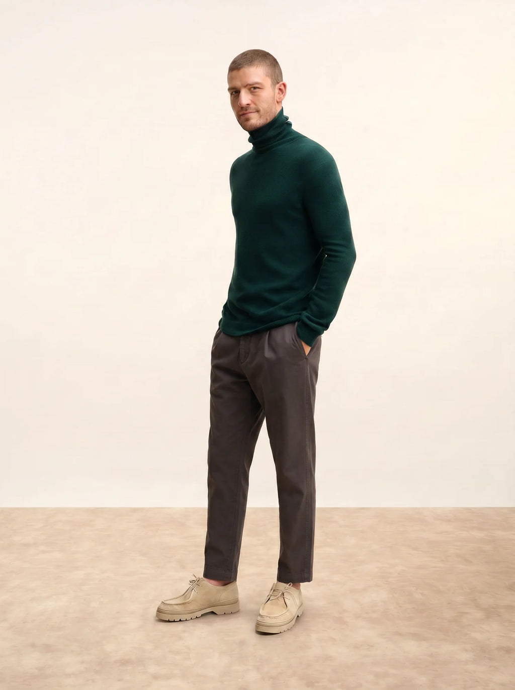 CONNOR pullover rollkragen zypresse