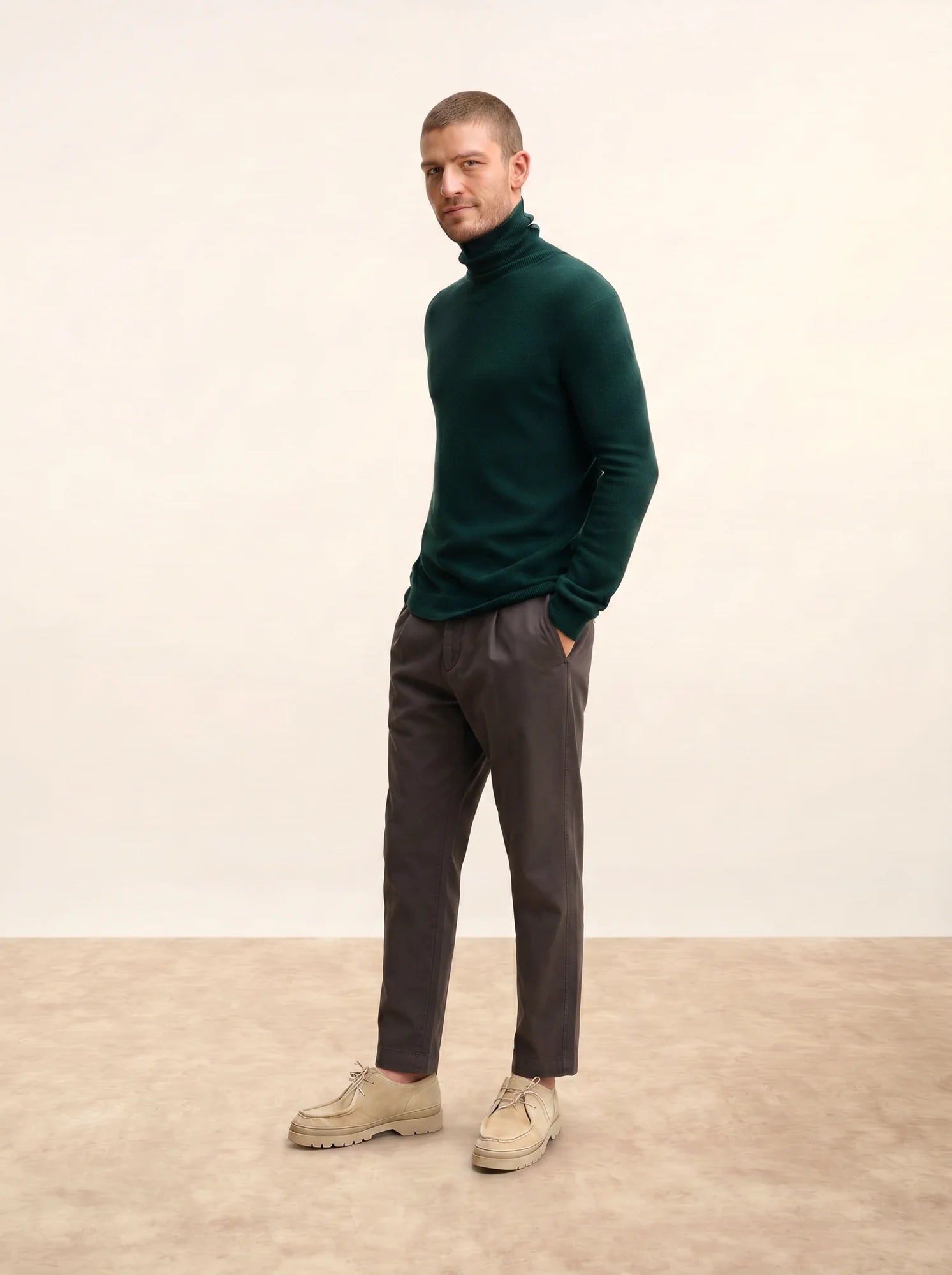 CONNOR pullover rollkragen zypresse