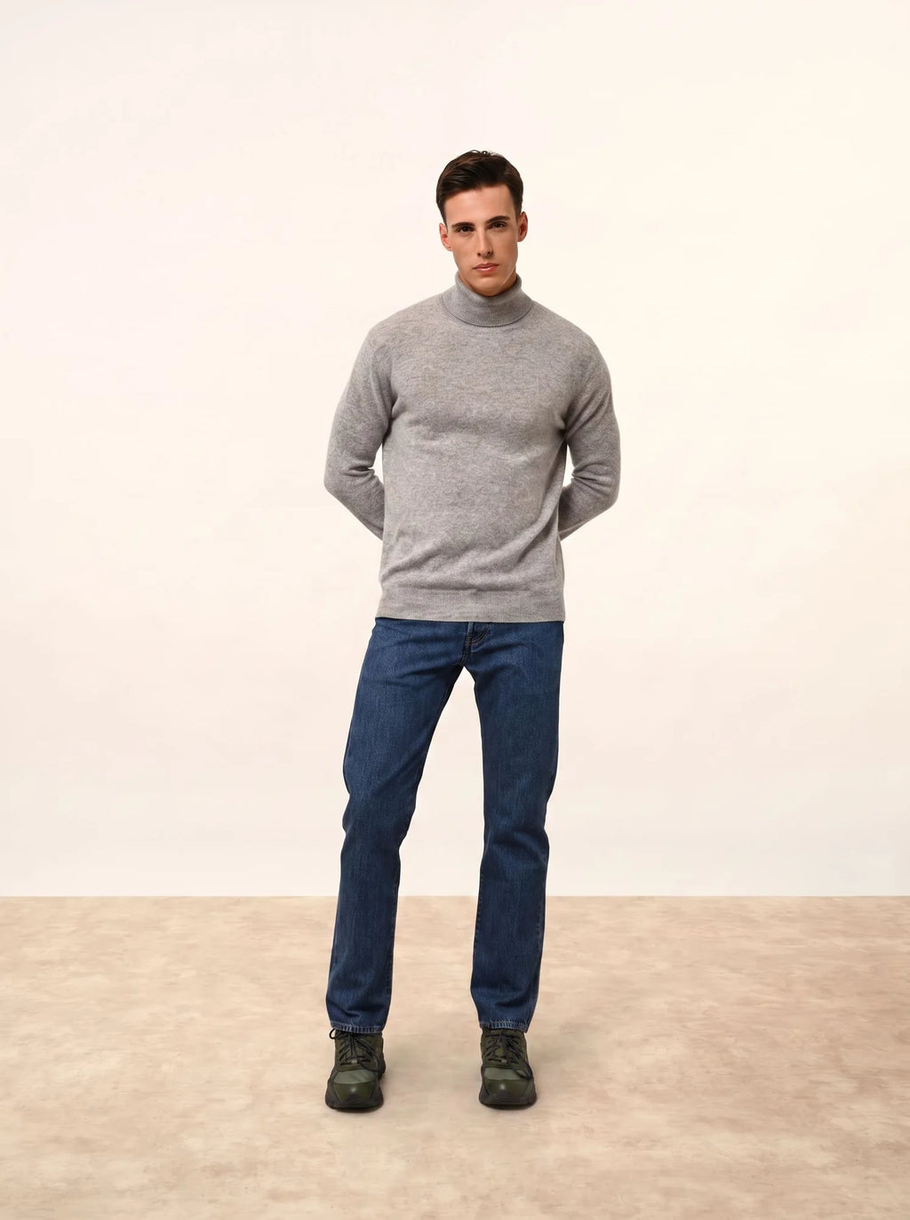 CONNOR pull col roulé nuage chiné
