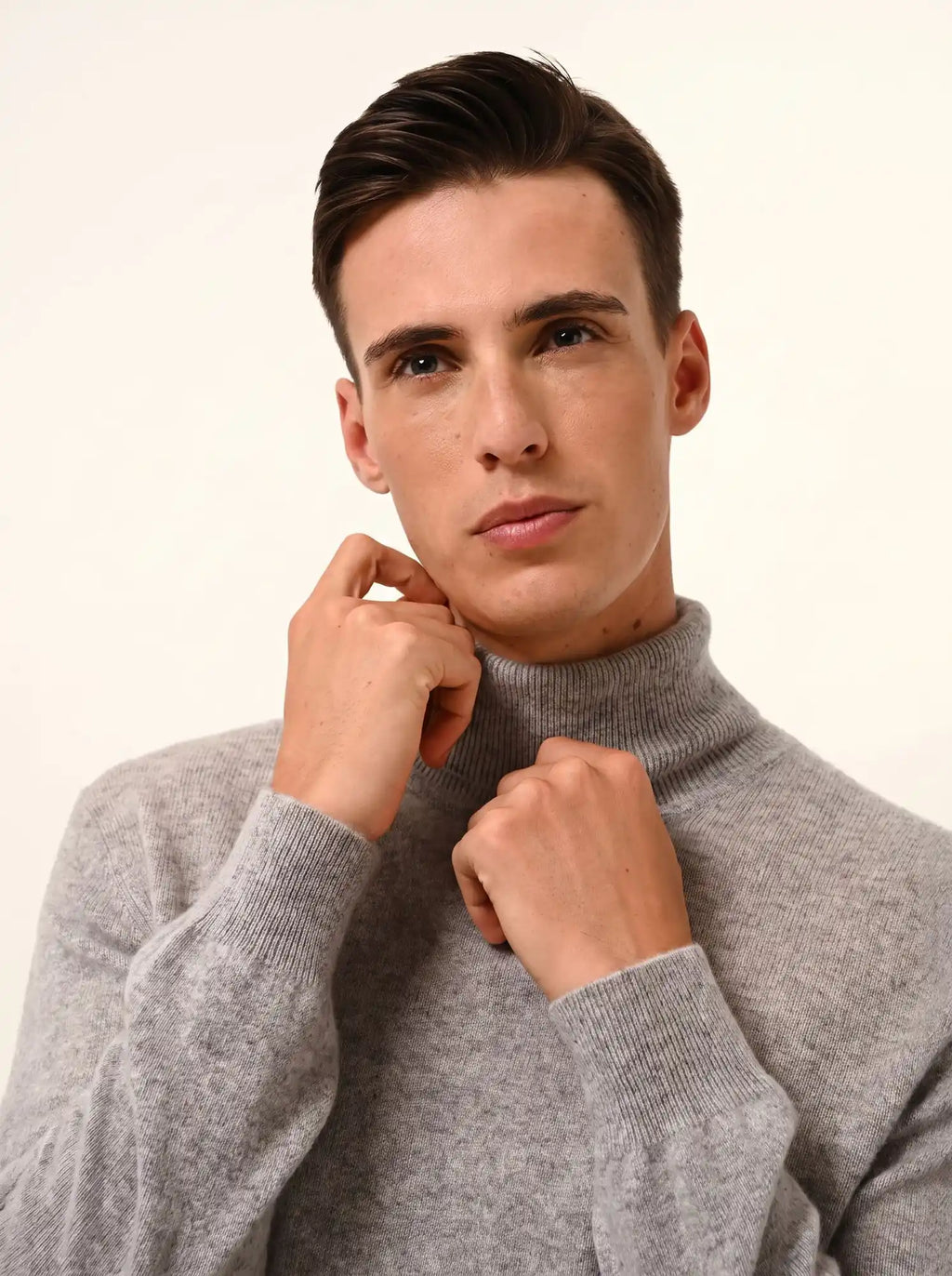 CONNOR pull col roulé nuage chiné