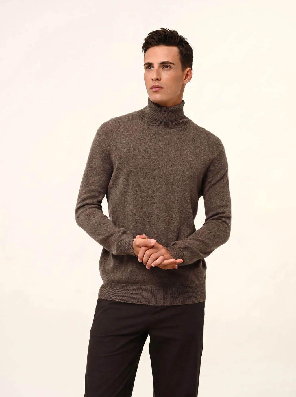 CONNOR pullover rollkragen taupe meliert