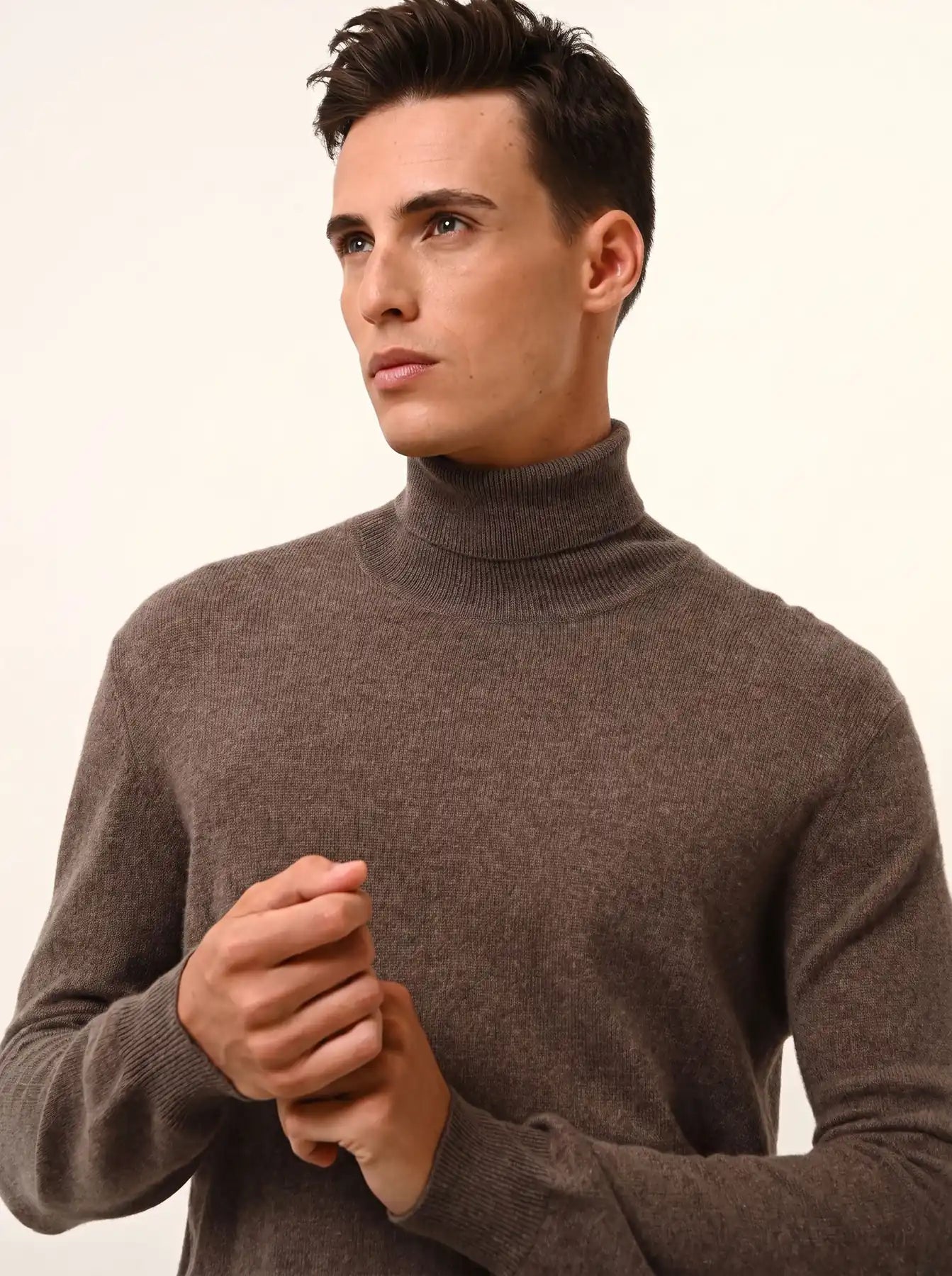 CONNOR pullover rollkragen taupe meliert