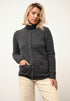 KATHARINE cardigan col rond anthracite chiné 100% cachemire