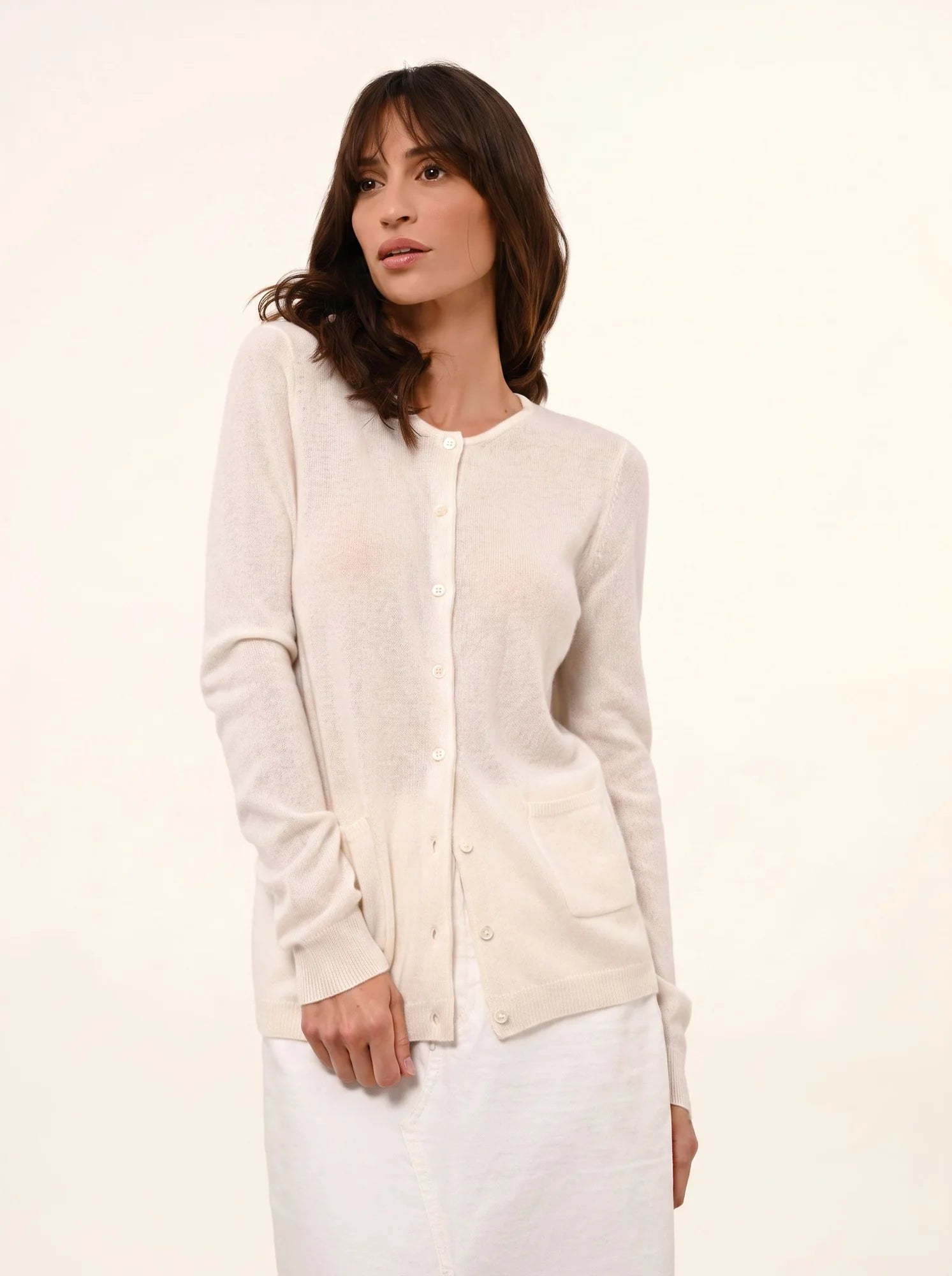 KATHARINE cardigan col rond neige
