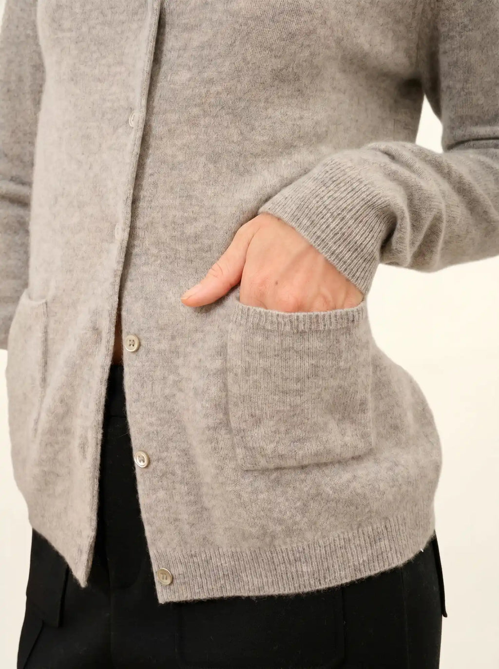 KATHARINE cardigan col rond nuage chiné