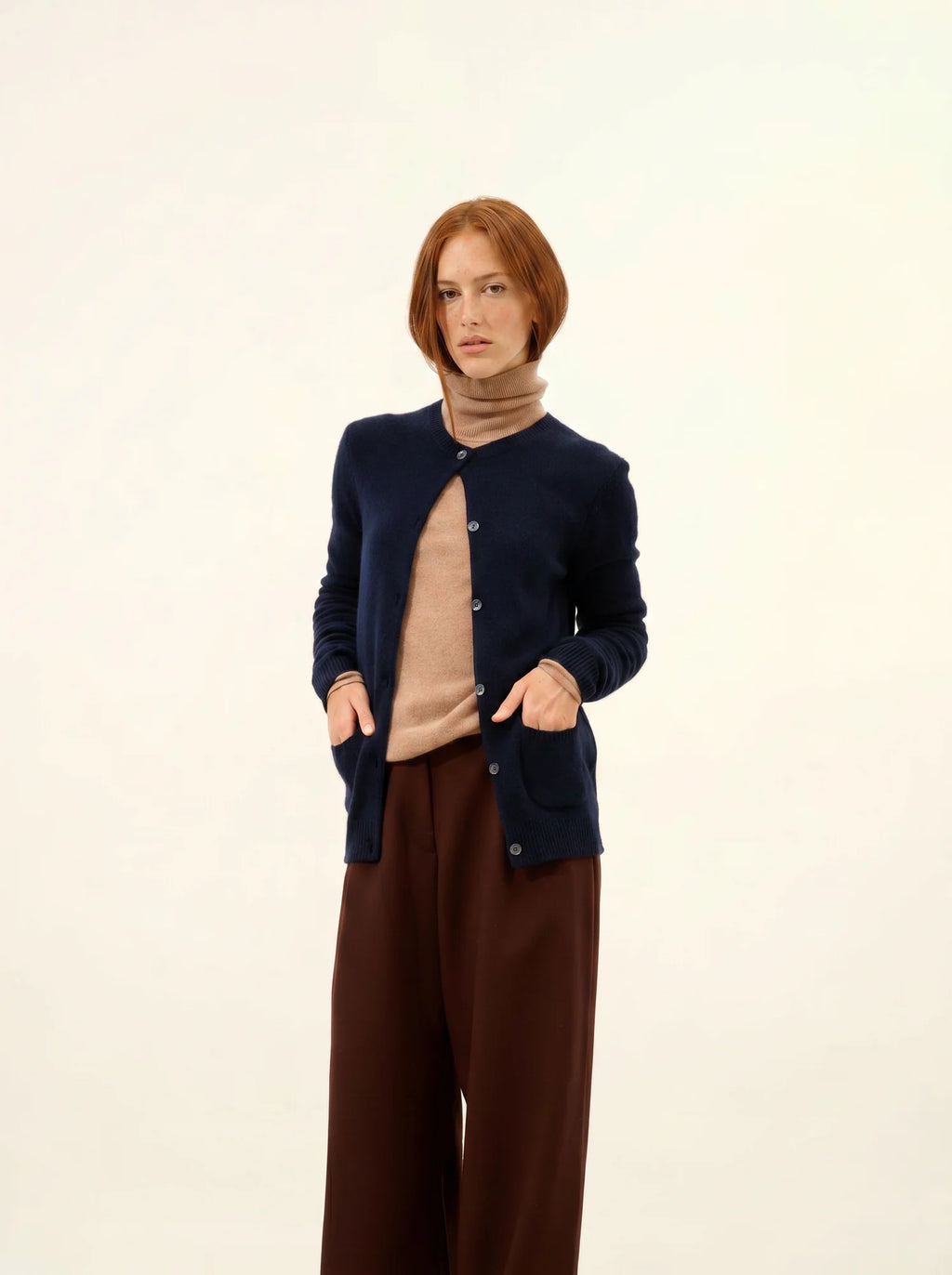 KATHARINE strickjacke rundhalsausschnitt marineblau