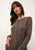 KATHARINE cardigan col rond taupe chiné 100% cachemire