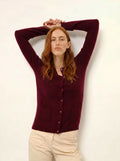 KATHARINE strickjacke rundhalsausschnitt bordeaux