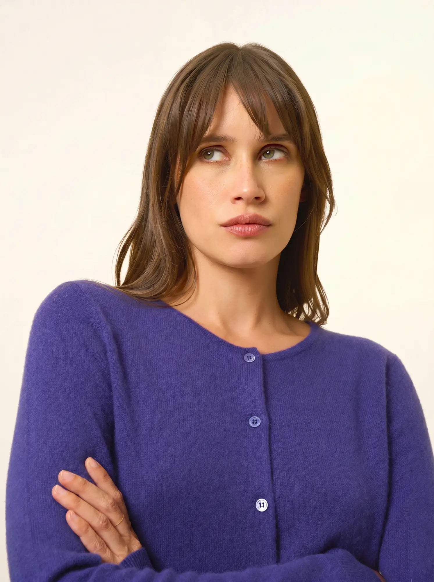KATHARINE strickjacke rundhalsausschnitt violett