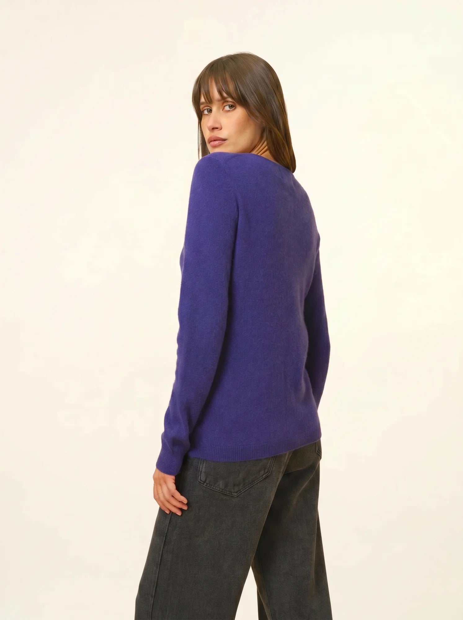 KATHARINE strickjacke rundhalsausschnitt violett