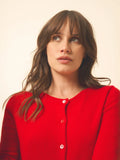 KATHARINE strickjacke rundhalsausschnitt rot