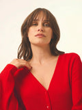 NORMA strickjacke v-ausschnitt rot