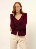NORMA strickjacke v-ausschnitt bordeaux