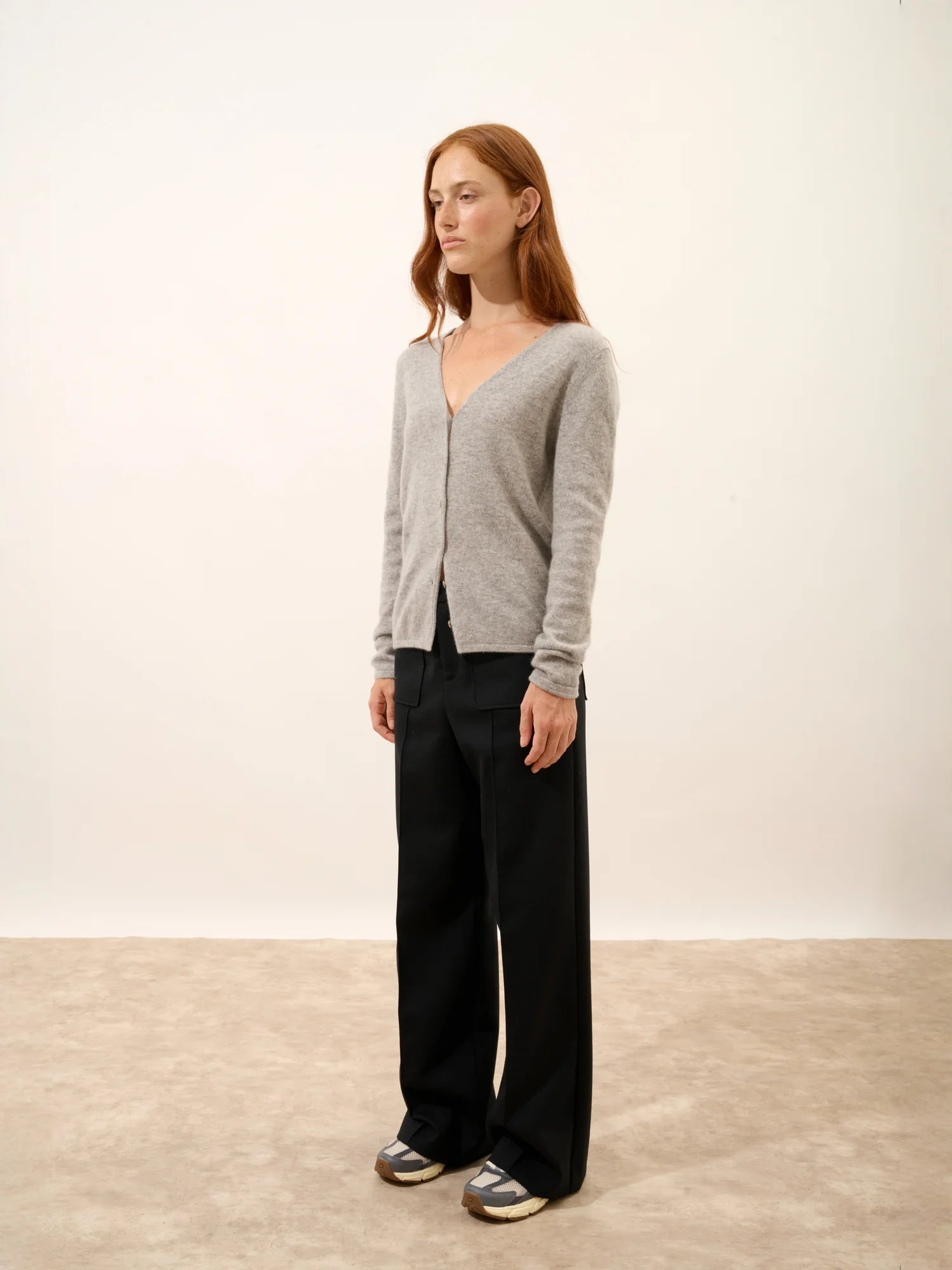 NORMA strickjacke v-ausschnitt wolke meliert