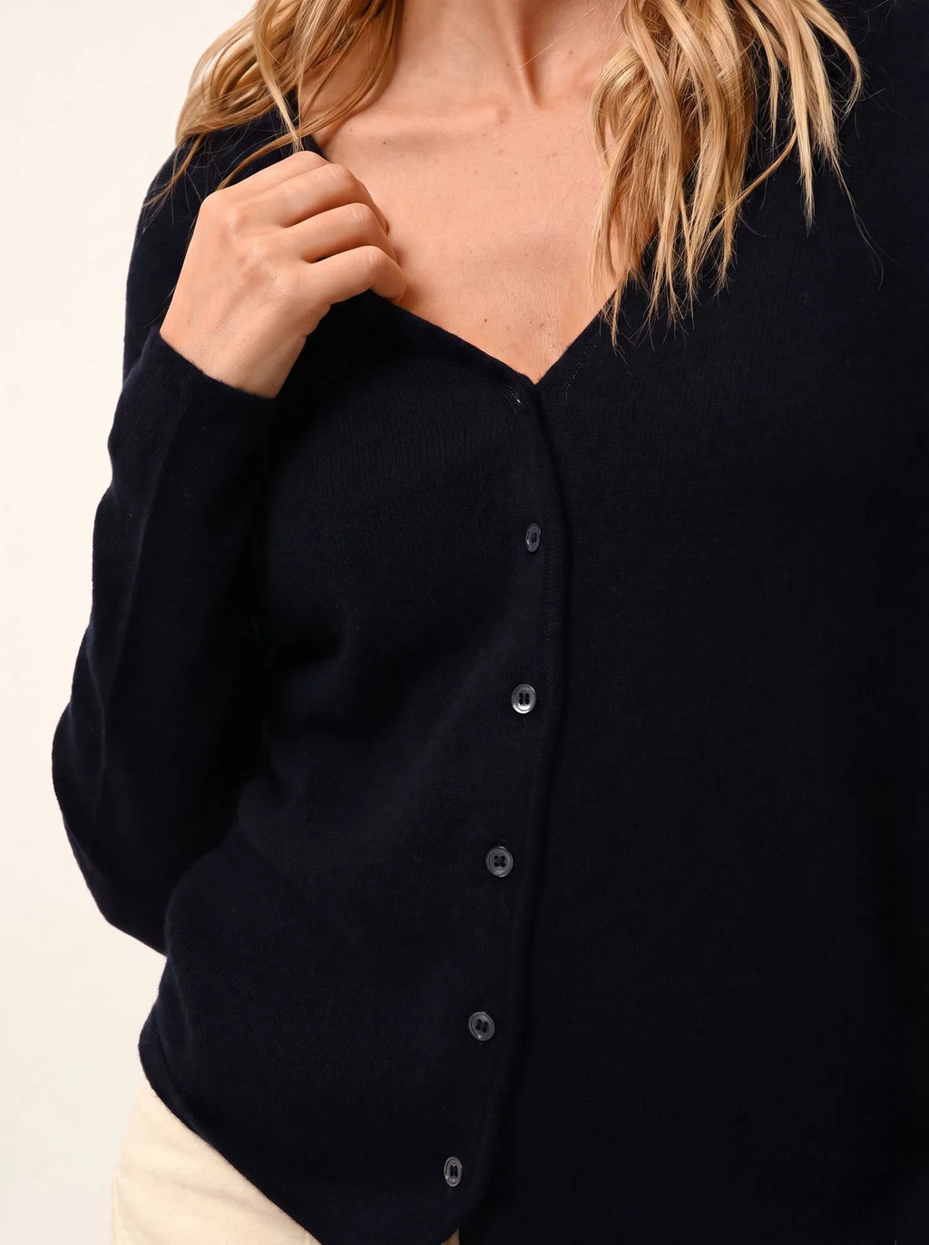 NORMA strickjacke v-ausschnitt marineblau