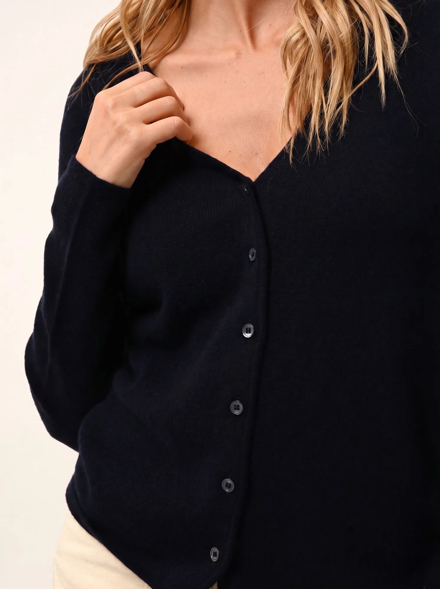 NORMA strickjacke v-ausschnitt marineblau