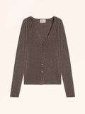 NORMA Cardigan Col V Taupe Chiné