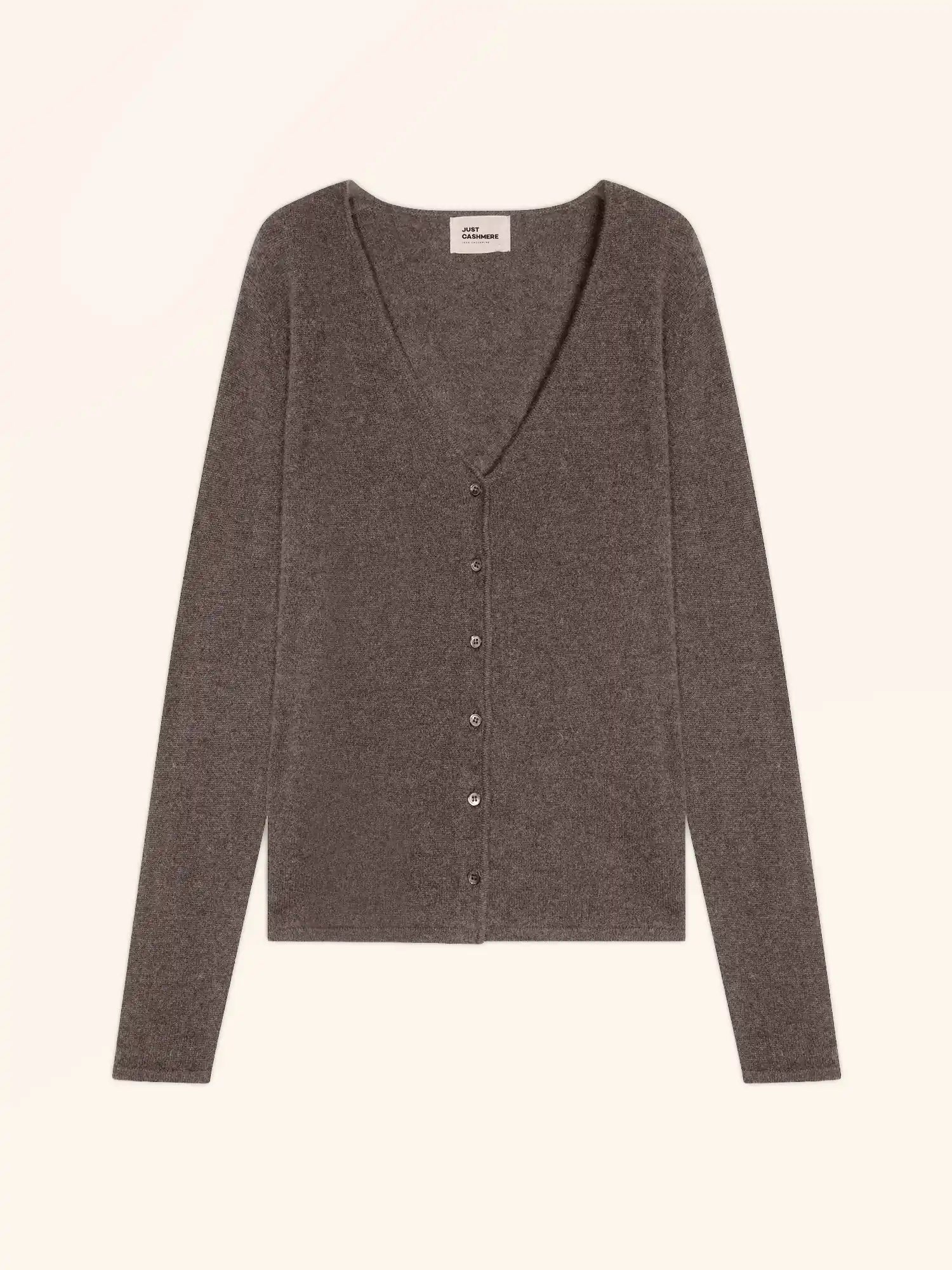 NORMA strickjacke v-ausschnitt taupe meliert