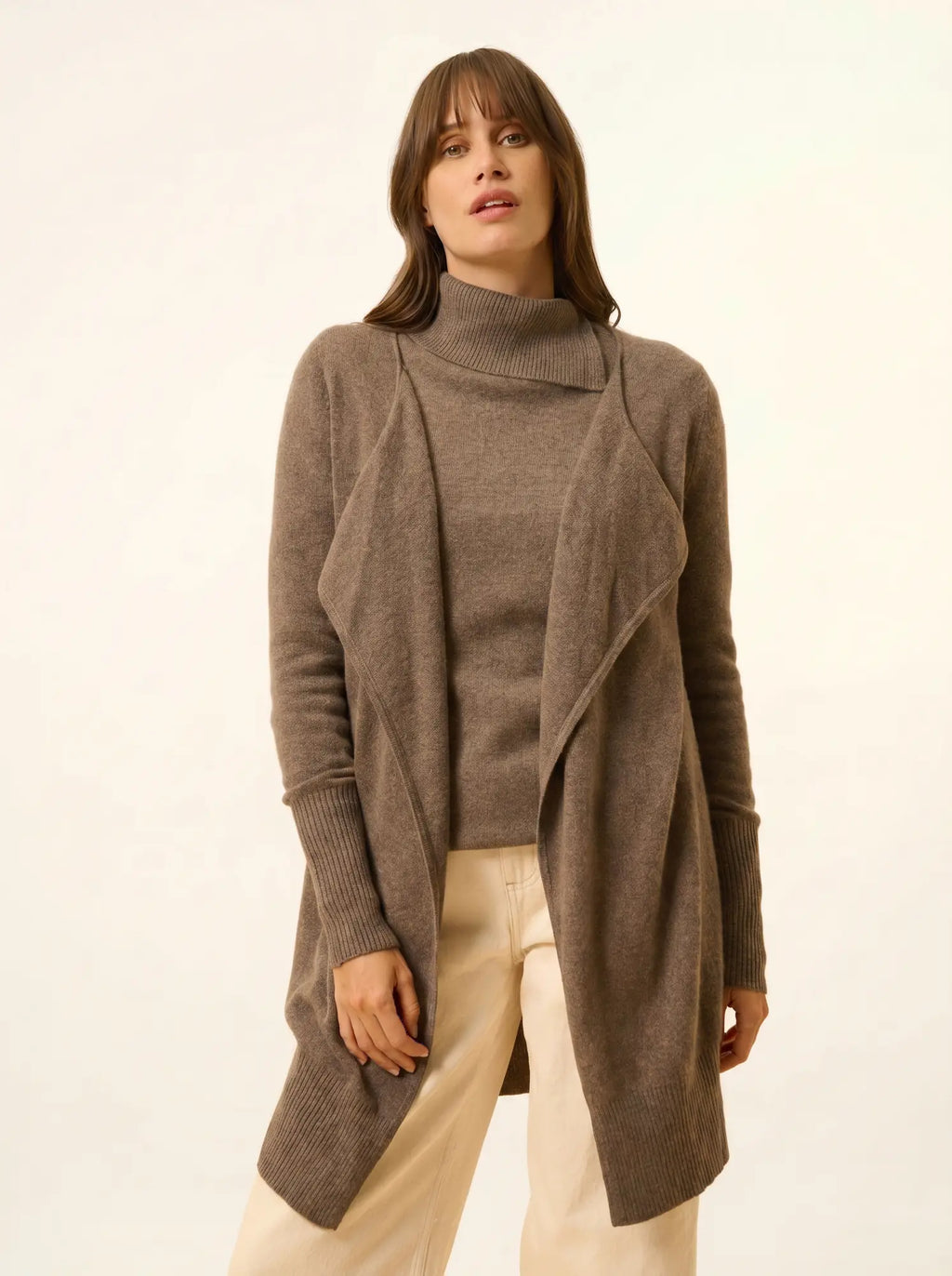 BROOKE jacke lang taupe meliert