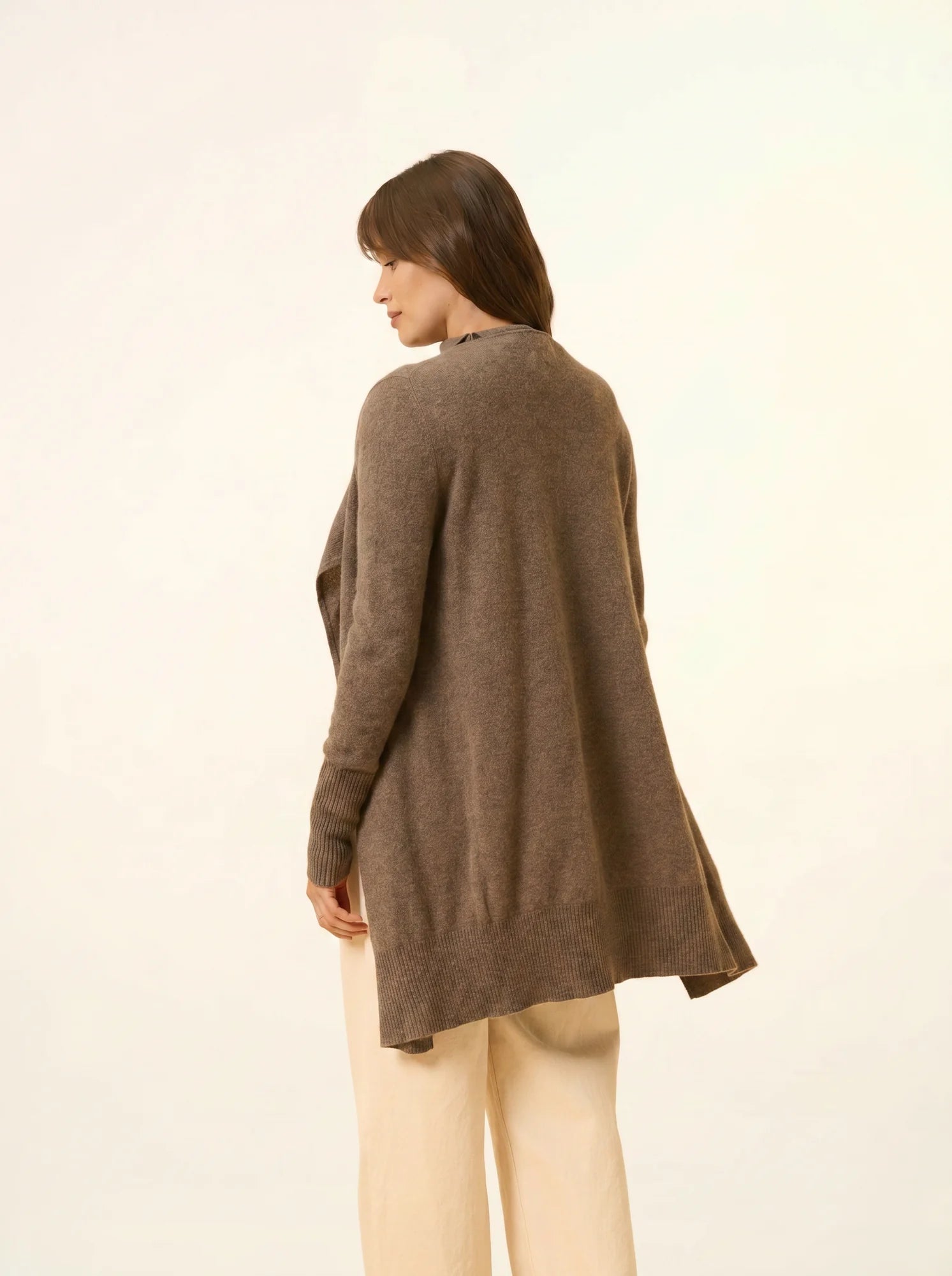 BROOKE jacke lang taupe meliert